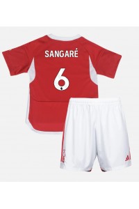 Nottingham Forest Ibrahim Sangare #6 Jalkapallovaatteet Lasten Kotipeliasu 2023-24 Lyhythihainen (+ Lyhyet housut)